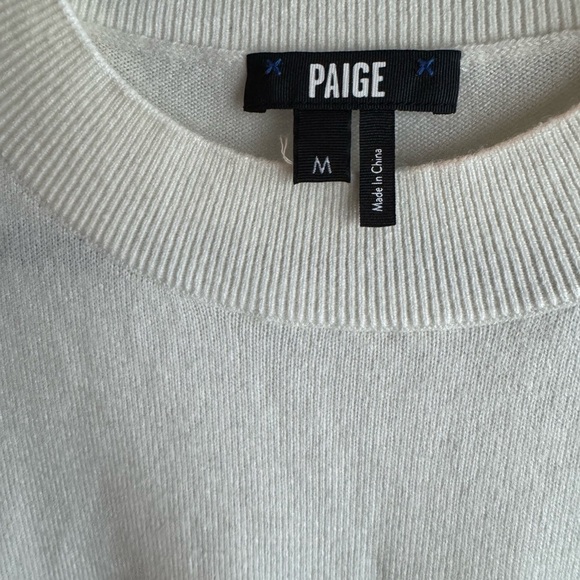 PAIGE Ivory Ruffle Knit Top Sabelina Merino Wool
Blend Sweater SZ M - Picture 9 of 9